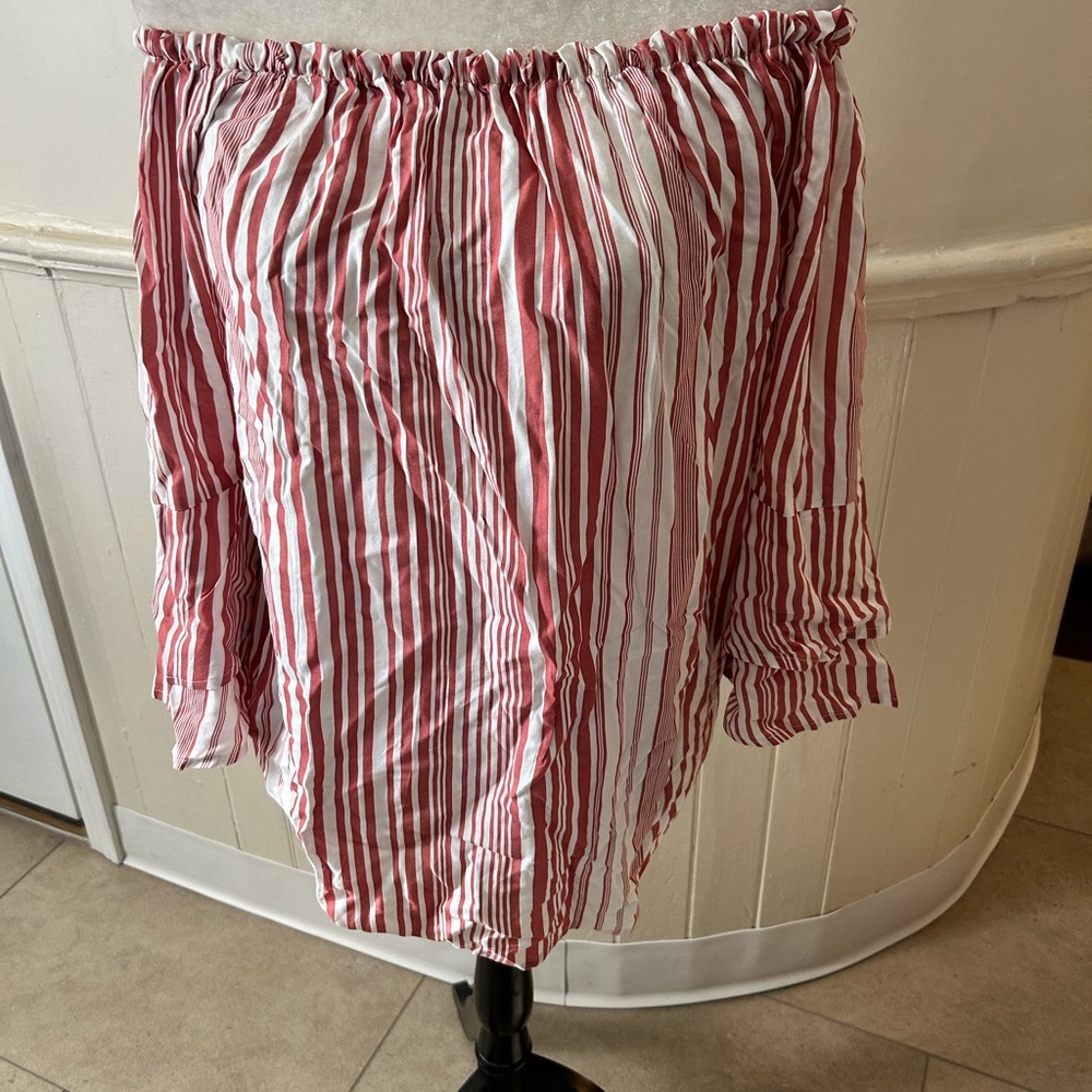 NWT Lascana Striped Off-Shoulder Blouse/3/4 Sleeves/Size 10